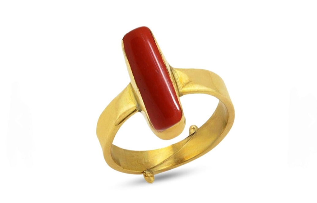 NATURAL CORAL ( MOONGA RING ) Gemstone By Lab certified